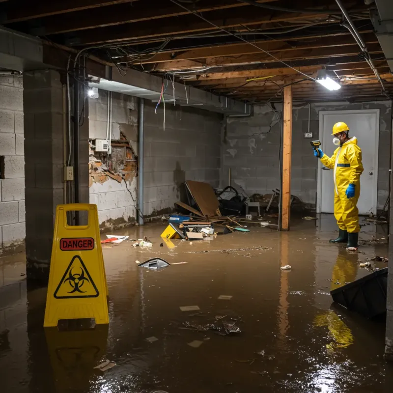 Flooded Basement Electrical Hazard in Hawthorne, FL Property